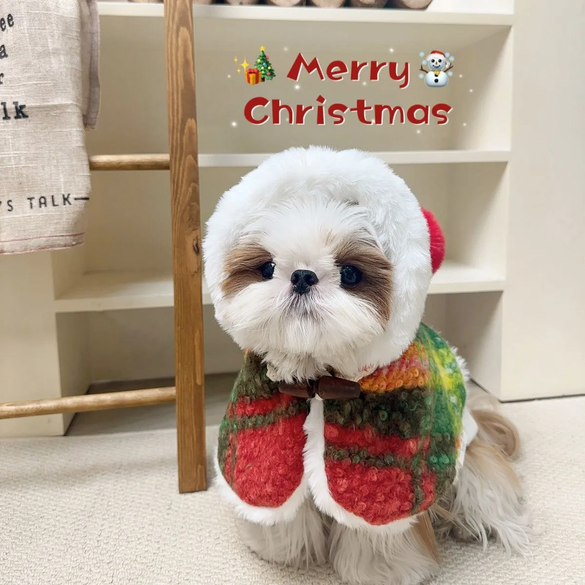 Capa con capucha de otoño e invierno para mascotas, capa navideña de peluche Schnauzer, abrigo grueso para perros, ropa para perros pequeños, ropa para cachorros