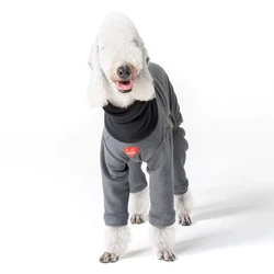 Sudadera de lana para perros medianos con cuello alto contrastante