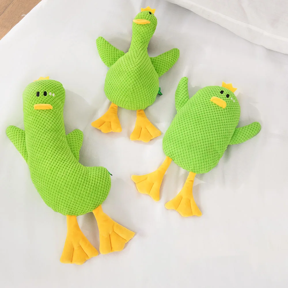 Pato de peluche para perros: resistente a masticar, sonido chirriante, compañero para dormir, juguete suave para mascotas para perros - imagen 4