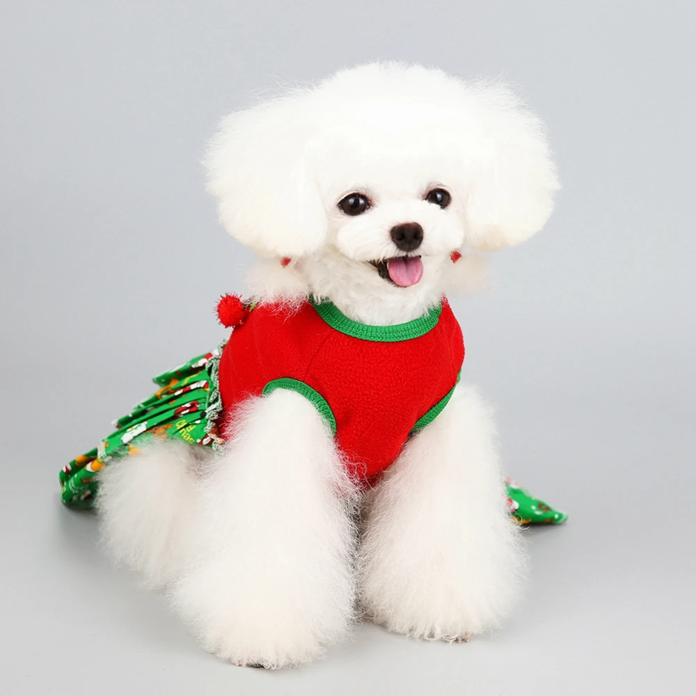 Vestido de Navidad para perros, traje de fiesta navideña para mascotas, abrigo, vestido de Navidad, falda de celosía de Papá Noel para cachorros, ropa para gatos - imagen 4