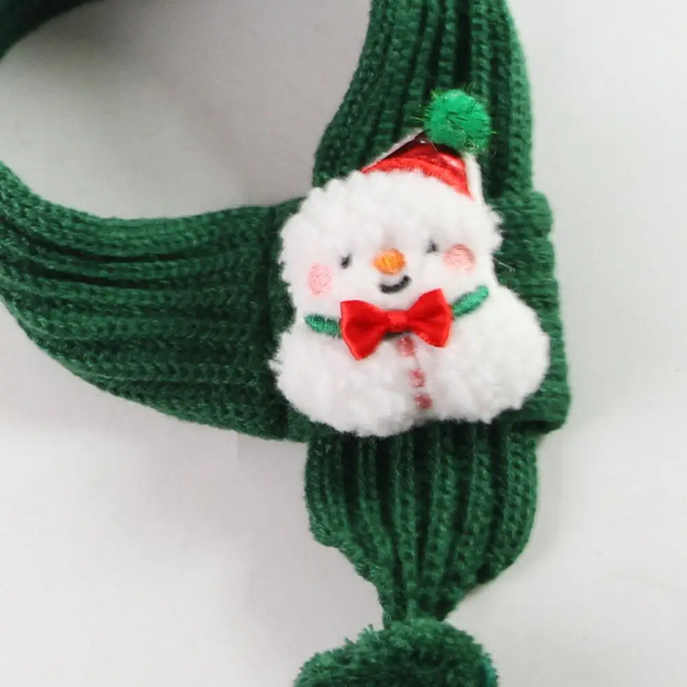 Bufanda navideña para mascotas, tamaño ajustable, muñeco de nieve, Papá Noel, decoración de árbol de Navidad, diseño festivo, bufanda tejida para Gato, accesorio para fotografía - imagen 5