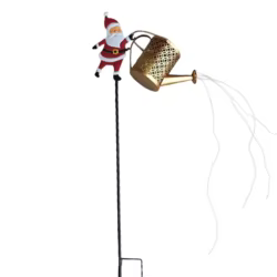 Regadera solar Papá Noel con luces – jardín para gato y perro