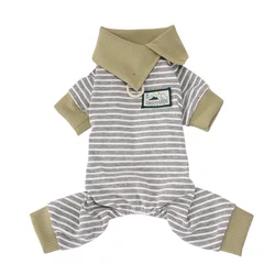 Camisa a rayas primavera transpirable para perros y gatos – Cuello camisero