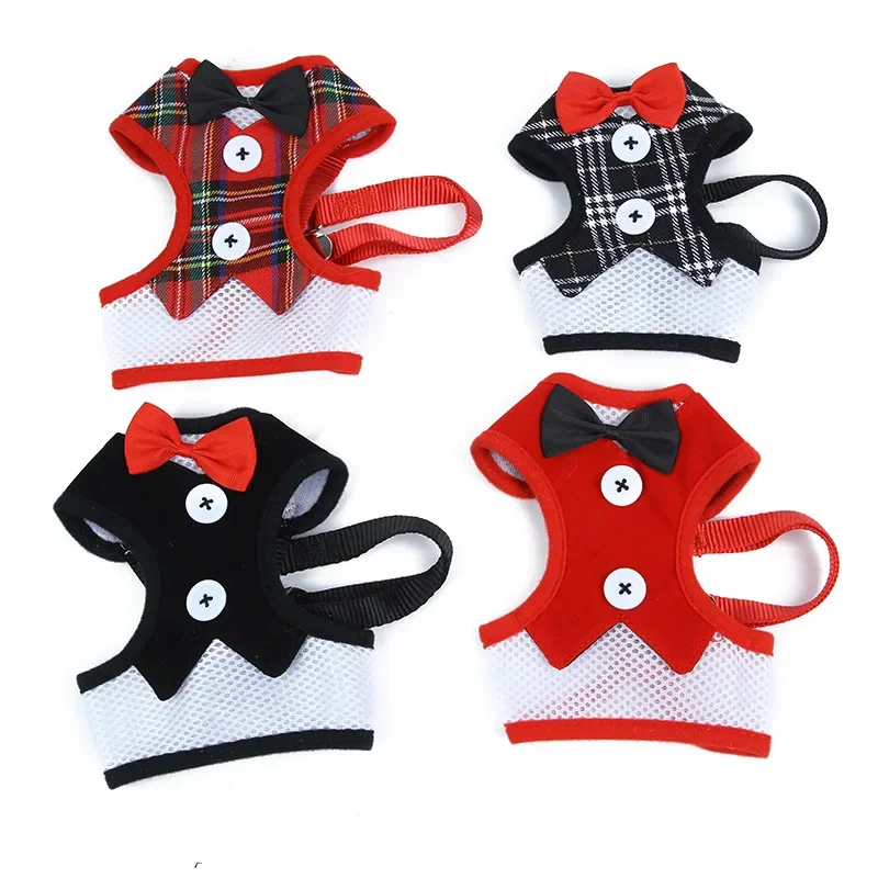 Collar con lazo elegante para perro, cuerda de tracción para perros pequeños y medianos, correa de pecho para gato, accesorios para perros, regalos de navidad - imagen 2