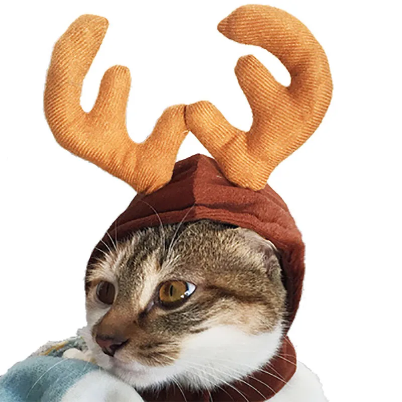 Sombrero de Navidad disfraz de Halloween para mascotas, disfraces de gato, perro, cachorro, bufanda, regalo de Año Nuevo, Papá Noel, Cosplay de invierno, suministro de perro y gato - imagen 2