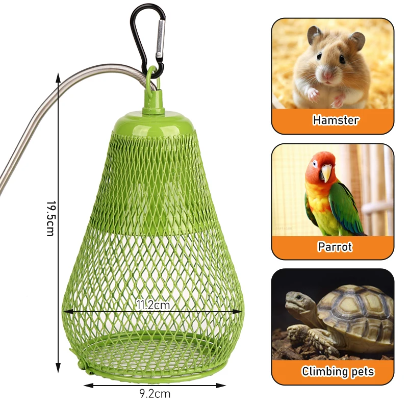 Pantalla de lámpara de calor para reptiles, cubierta de malla térmica de cerámica verde, protector calentador para pollo, lagartos, tortuga, chociador, serpiente, 110V-220V