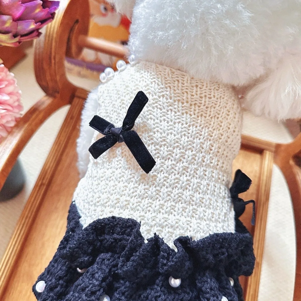 Invierno otoño cálido suéter falda vestido de precio para perros pequeños lindo Teddy Yorkshire cachorro abrigo ropa para mascotas - imagen 3