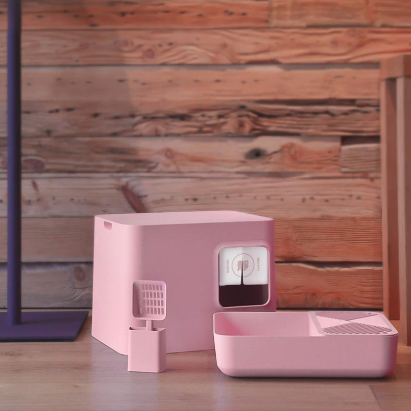 Caja de arena para gatos totalmente cerrada, antisalpicaduras, desodorante para inodoro para mascotas, lavabo para merda, productos para mascotas medianos y pequeños - imagen 4