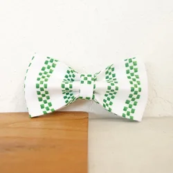 Pajarita desmontable para perro – cubo bambú verde, accesorio collar