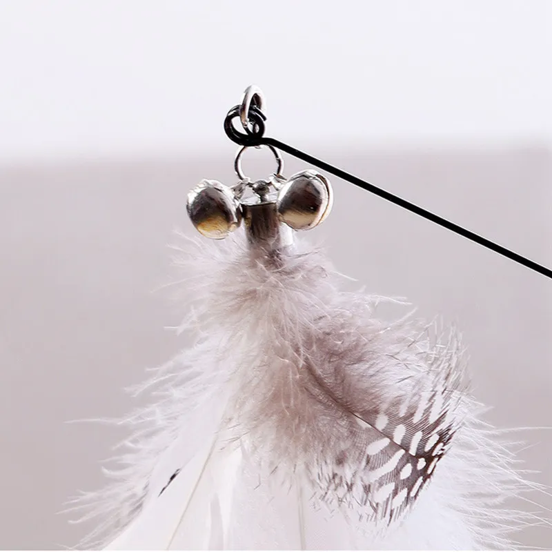 Juguete interactivo para gato con ventosa, juguetes de plumas divertidas, alambre de acero, manos libres, suministros para mascotas - imagen 5