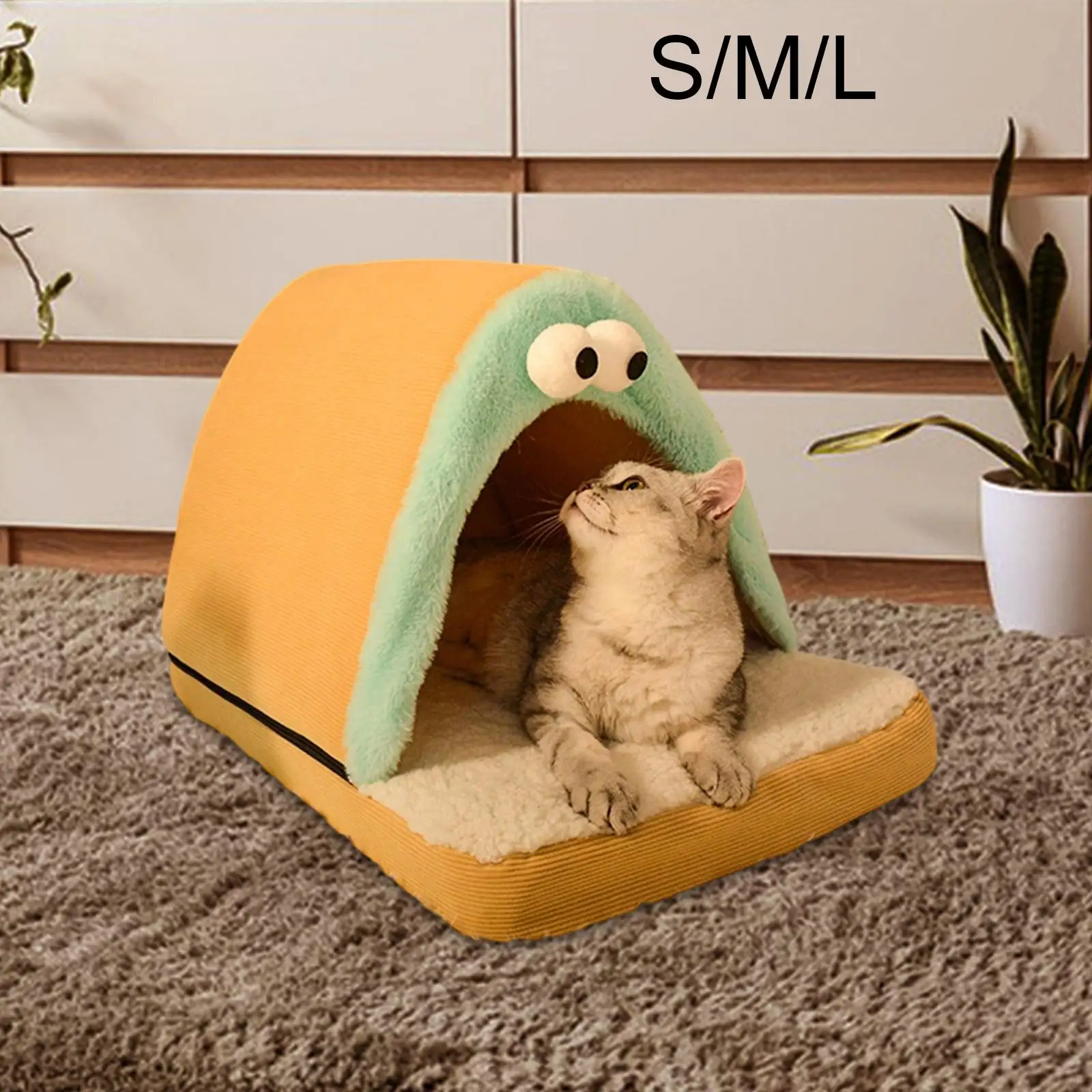 Cama nido de pana para gatitos y cachorros – Suave con viscoelástica - imagen 3