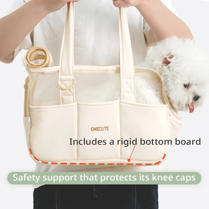 Transportín para perros pequeños, bolso bandolera portátil para mascotas, portador manos libres para cachorros y gatos para viajes al aire libre, senderismo, visita veterinaria - imagen 3