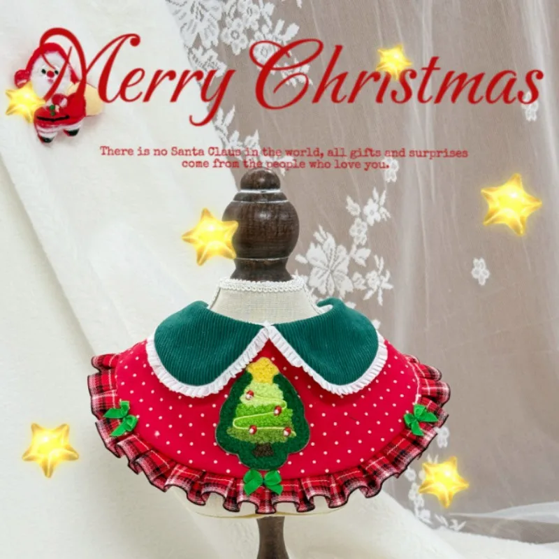 Bufanda de invierno para mascotas, Collar rojo de Navidad para gatos, corbata para árbol de Navidad, decoración para mascotas, ropa para perros pequeños, ropa para cachorros