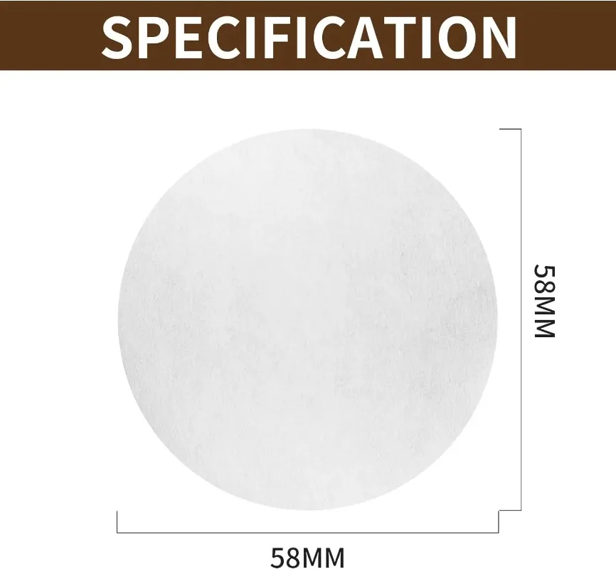 Filtro de papel de café de 500 Uds., filtro de café expreso sin blanquear de 58mm, papel portátil de pantalla Compatible con Breville Barista, Mr