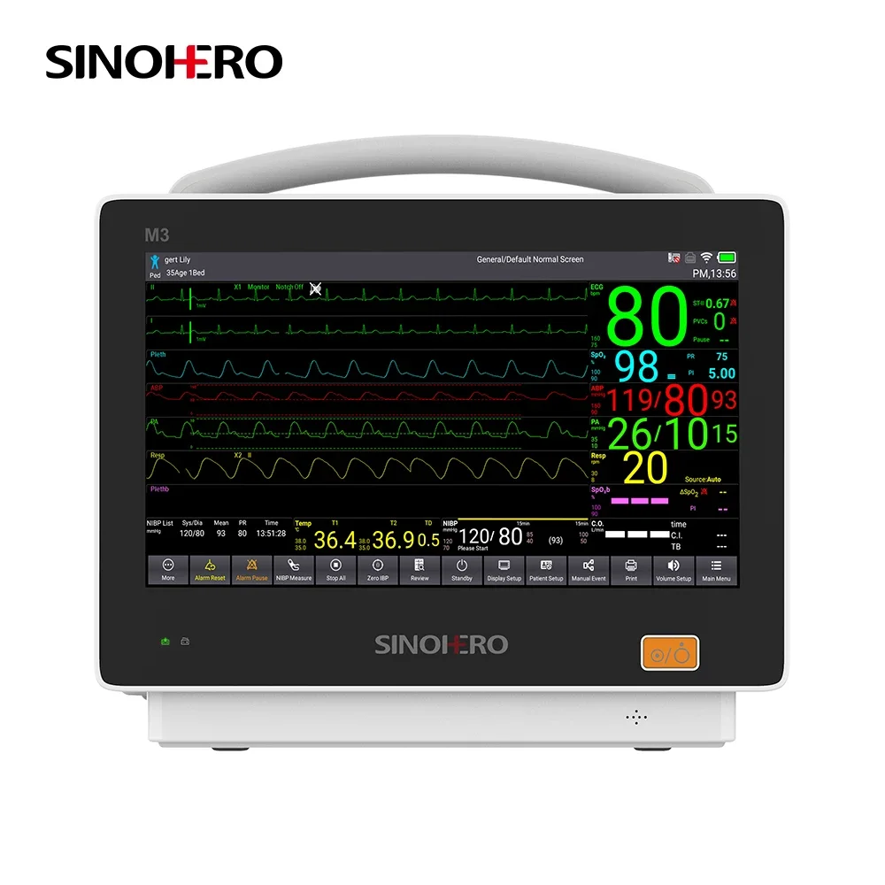 Monitor de paciente Modular táctil HD M3 de 13,3 pulgadas, multiparámetros ECG NIBP SPO2 TEMP RESP PR IBP ETCO2, Monitor de signos vitales - imagen 2