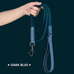 Correa de nylon resistente para perros 1,5 m con asa de cuero