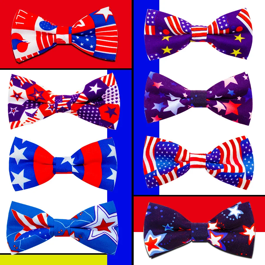 50/100ps American Independence Day Dog Accessories Dog Collar Bow Tie Slidable Dog Collar Accessories Pet Supplies For 4th July - imagen 5