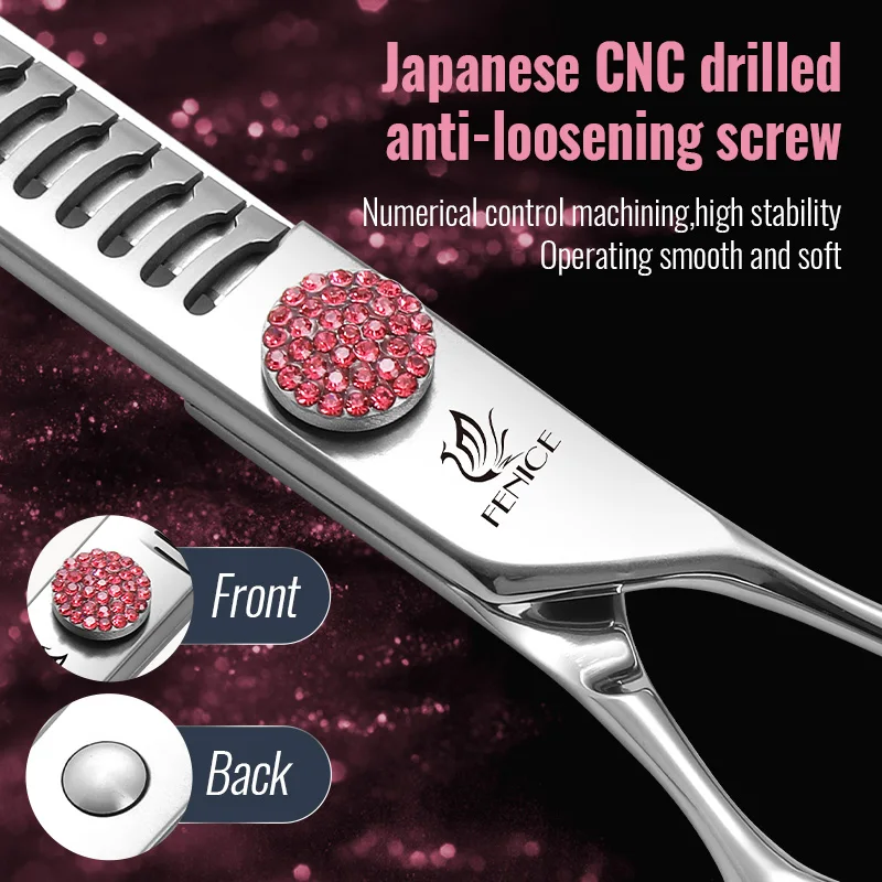 Fenice-Tijeras profesionales de aseo para mascotas, juego de herramientas rectas, más delgadas, curvadas y gruesas, 6/6, 75/7/7, 5 pulgadas - imagen 4