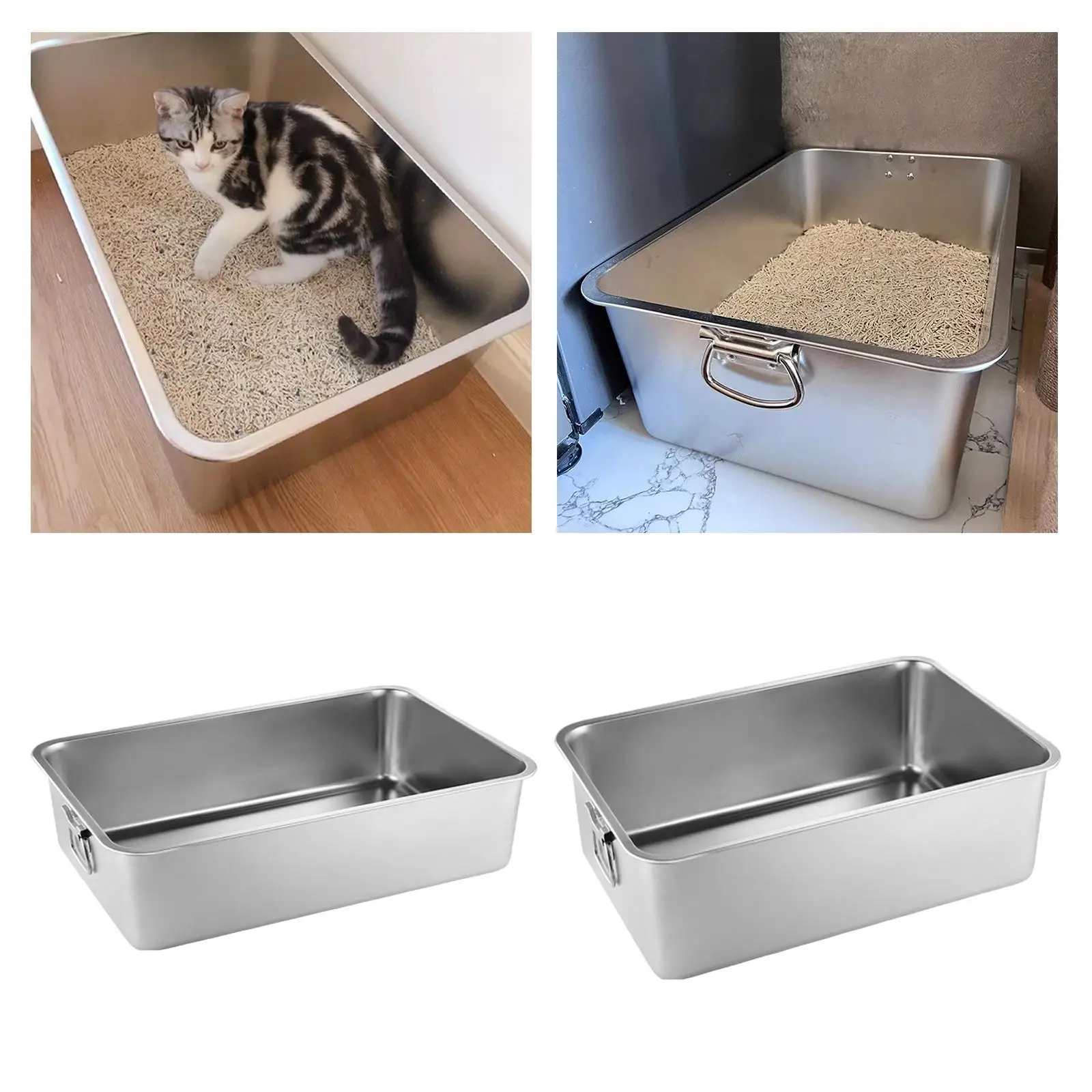 Cat Litter Box Steam Table Pan Cat Toilet Cat Cleaning Basin Pet Litter Tray