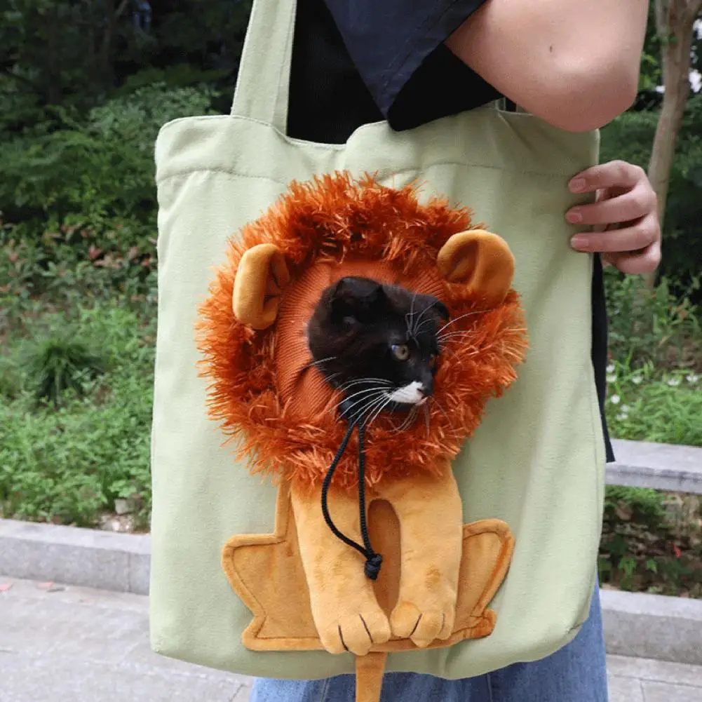Bolsa de transporte para mascotas, bolsillo de transporte con cierre de cremallera para gato, perro, gato, León, modelado - imagen 5