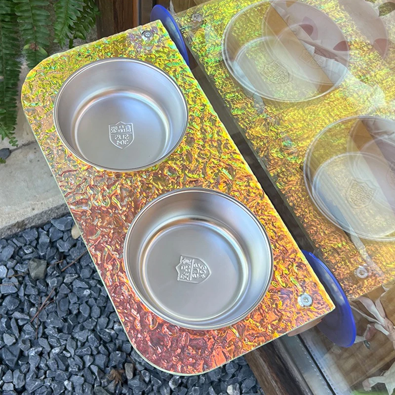 Estante para cuencos para gatos montado en la pared, estante para cuencos para beber de acero inoxidable suspendido, cuencos de agua para alimentación de perros, productos para mascotas