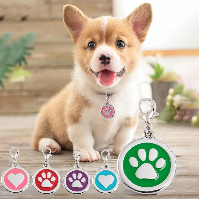 Etiqueta de perro personalizada grabada para mascotas, Collar de identificación para cachorros y gatos, accesorios para mascotas con pata de acero inoxidable para perros pequeños y gatos - imagen 5
