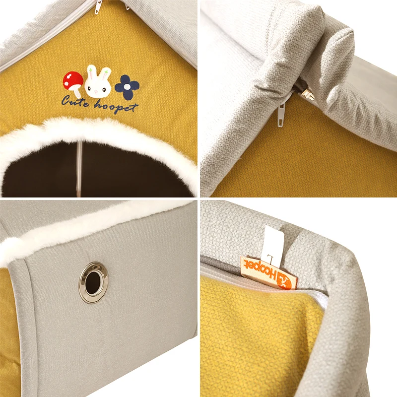Casa de perro para interiores, perrera plegable para gatos y perros pequeños, cama cálida de invierno para gatos, cueva para cachorros, cama para dormir, productos para mascotas - imagen 4