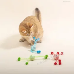 Pelota de lana resistente a mordidas para gatos y perros duradera