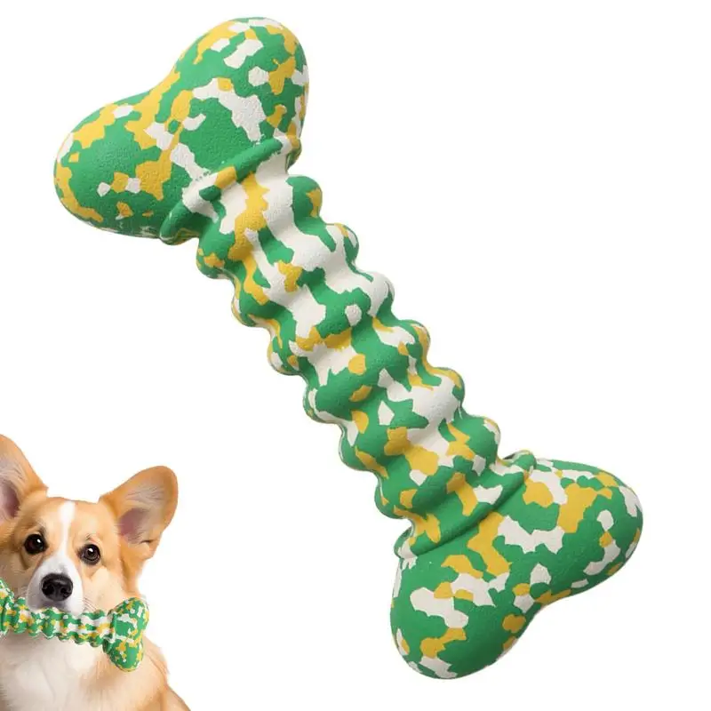 Juguetes de goma resistentes a mordeduras para perros, bolas de hueso para masticar, juguete interactivo para buscar perros, juguetes para lanzar dientes, limpieza masticar - imagen 2