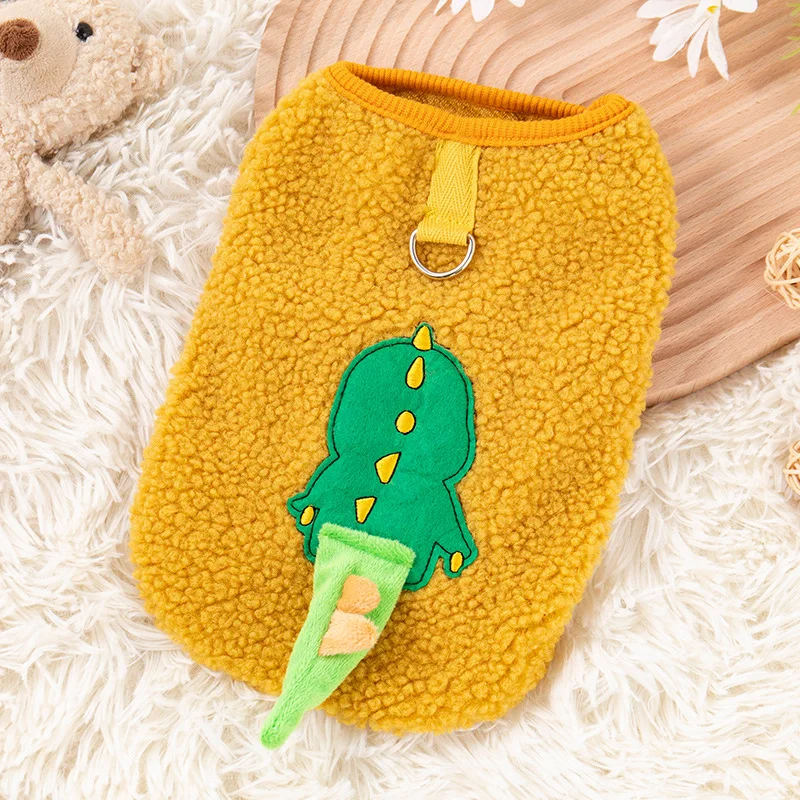 Ropa de otoño e invierno para mascotas con chaleco de felpa, abrigo grueso y bonito para perros pequeños, ropa para perros pequeños, ropa para cachorros - imagen 4