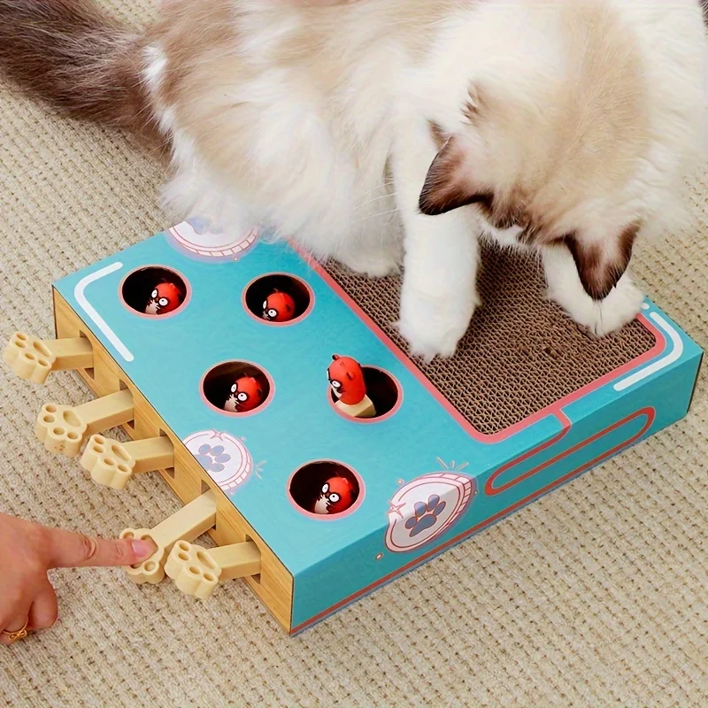 Rascador interactivo para gatos con juego emergente de cartón - imagen 2
