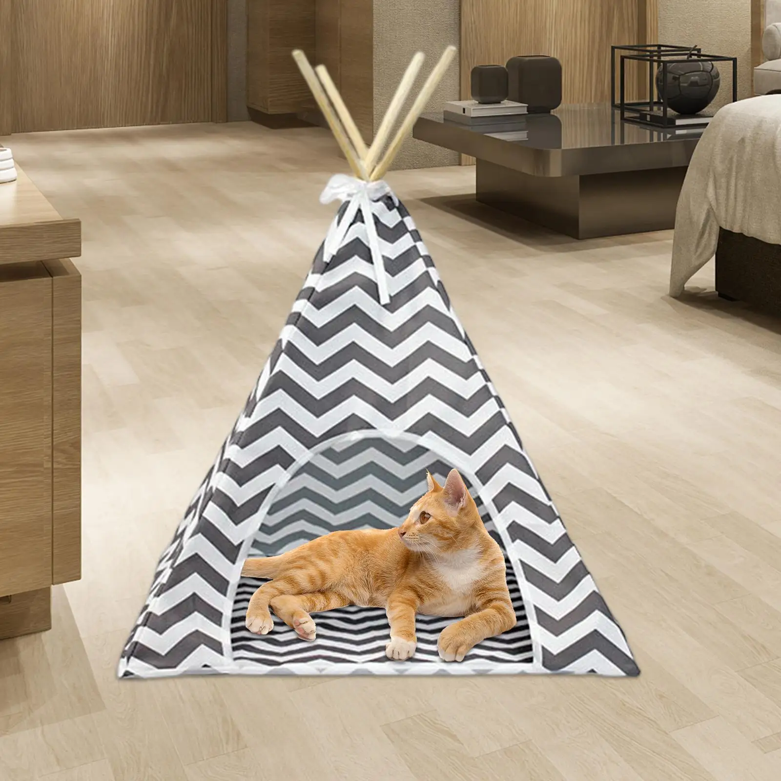 Pet Teepee Dog House Cat Tent Bed Nest Shelter Warm Winter Tent Mat Cushion Sleeping Bed for Indoor Puppy Accessories