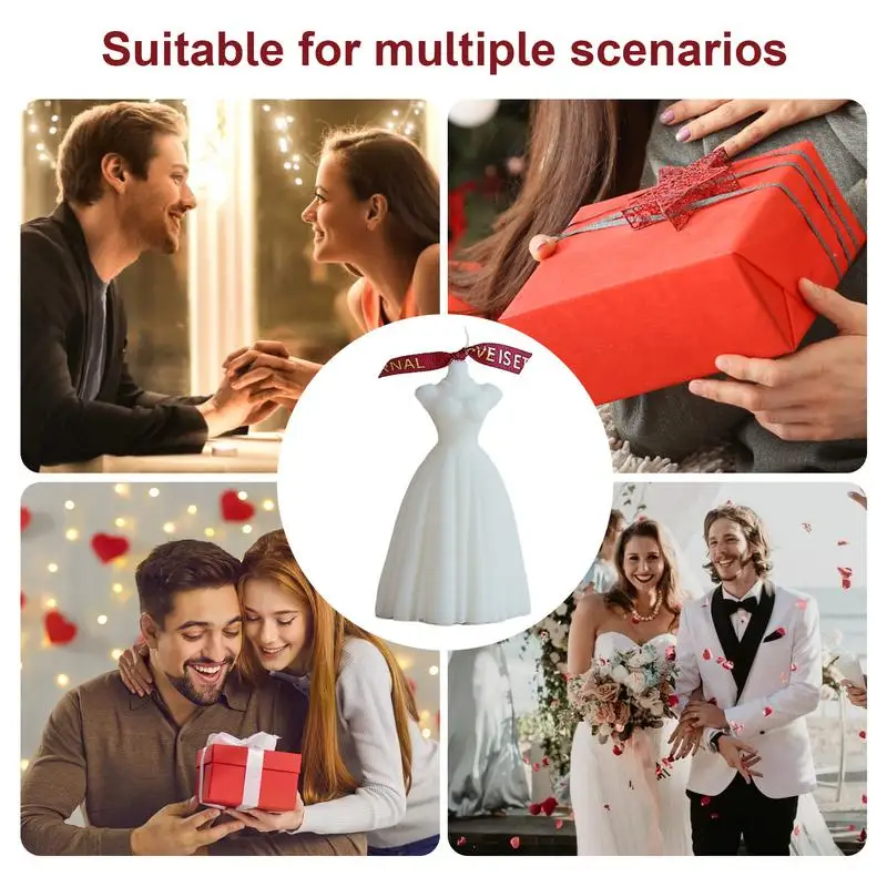 Velas de soja perfumadas para vestido de novia, velas de boda estéticas, velas hechas a mano para el hogar, favores de boda para invitados románticos - imagen 5