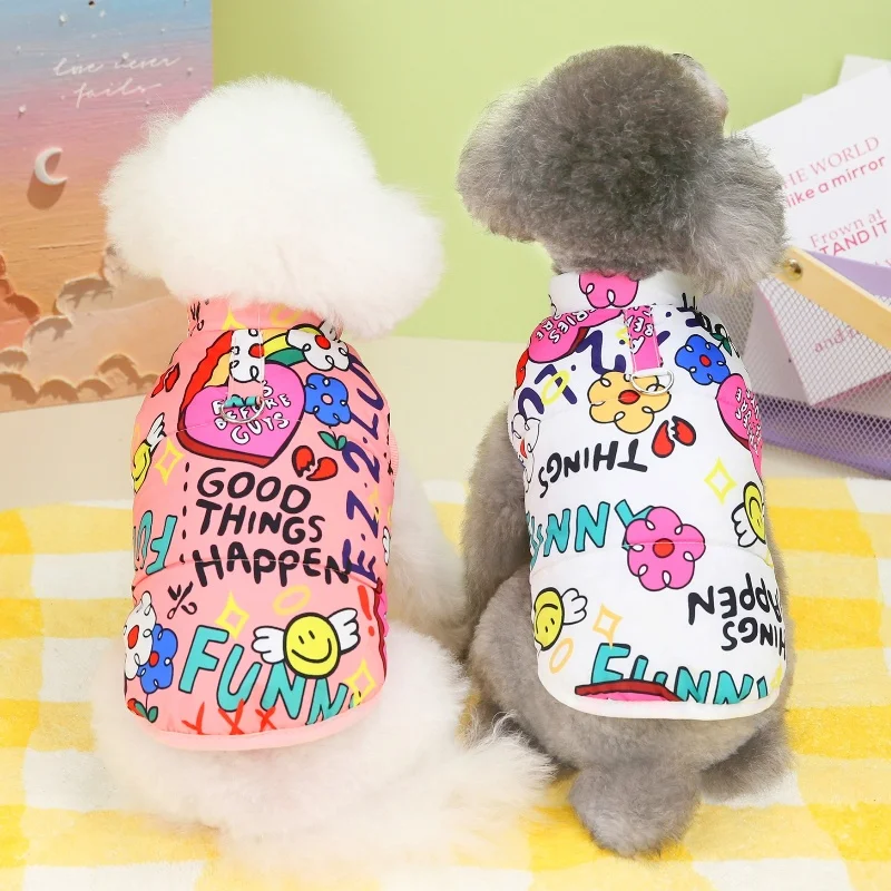 Ropa de lujo para perros, chaqueta con estampado bonito para perros, abrigo cálido de invierno para cachorros, chaleco para gatos a prueba de viento, abrigo, disfraces para mascotas, ropa para perros - imagen 3