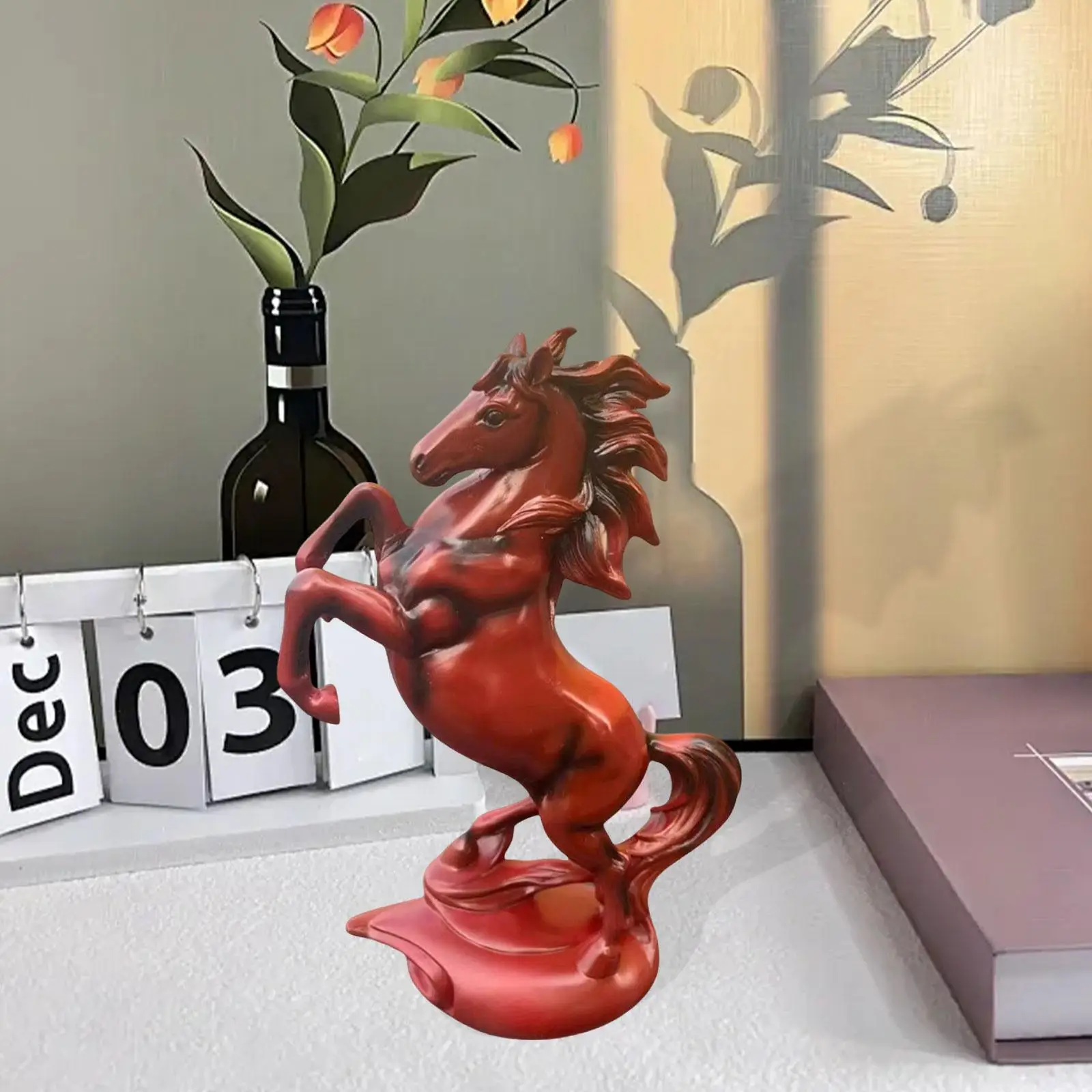 Estatua de caballo, escultura decorativa de resina moderna, decoración elegante para el hogar, coleccionable para sala de estar, dormitorio y oficina - imagen 2