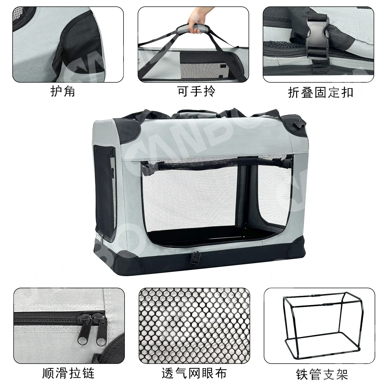 Transportín plegable para perros y gatos – Jaula exterior transpirable - imagen 4