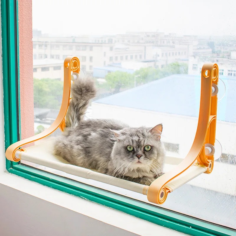 OUZEY-camas colgantes para gatos, hamaca para gatos con rodamiento de 22,5 kg, cómoda ventana soleada, asiento para mascotas, extraíble, lavable, para gatitos y gatos
