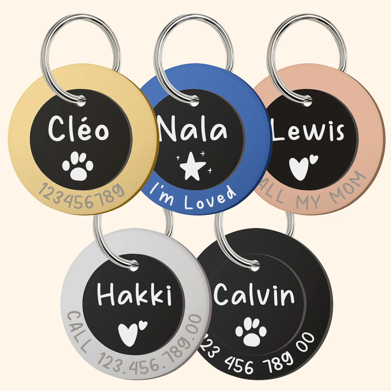 Placa de identificación para perro personalizada - Nombre y teléfono - imagen 5