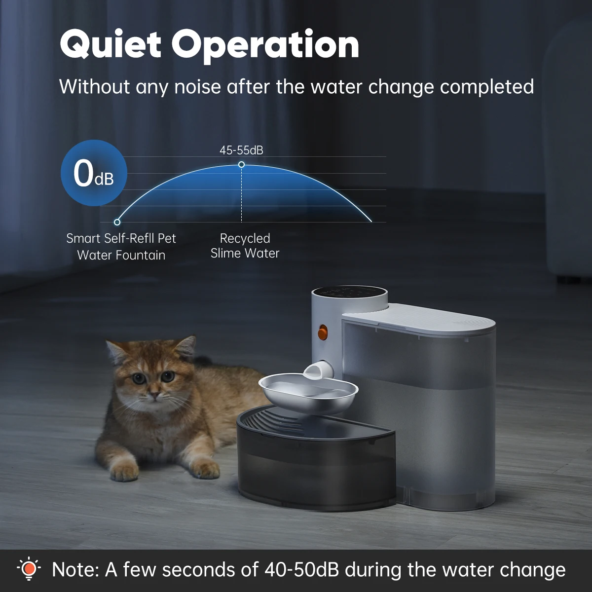 Nueva tazón de acero inoxidable, dispensador de agua inteligente para mascotas, purifica automáticamente el cuenco inalámbrico para beber para gatos - imagen 2