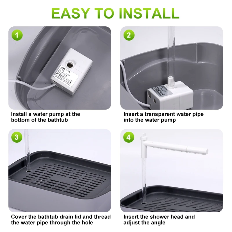 Tubo de baño automático para loros y pájaros, ducha para loros, grifo circulante eléctrico, ducha para pájaros y mascotas, fuente de baño para periquitos - imagen 4