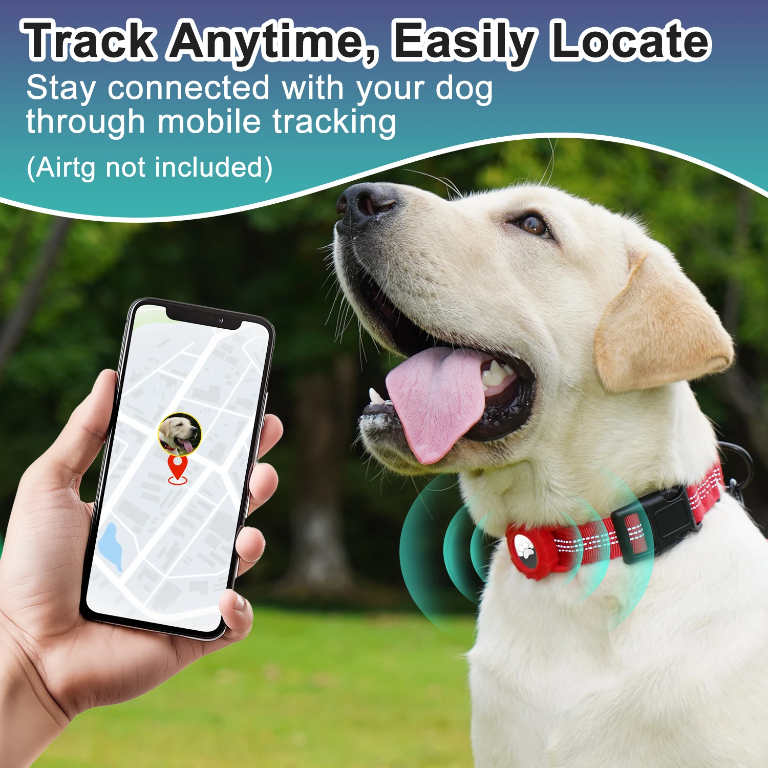 Collar para perros pequeños a grandes, nailon reflectante, sin tirones, con cubierta protectora localizadora, anilla en D de Metal y sin hebilla - imagen 2