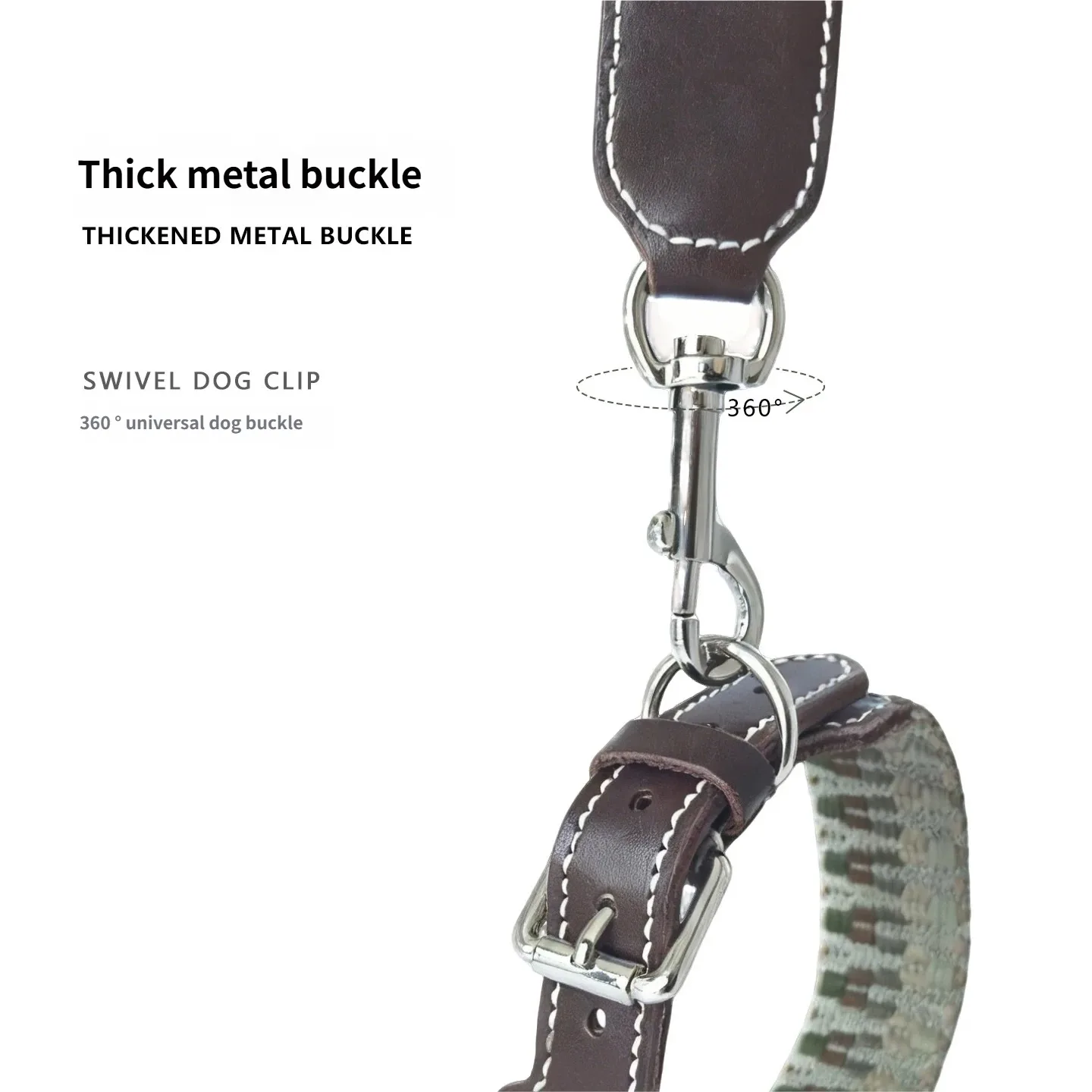 Pack collar y correa de cuero para perro – Resistentes - imagen 4