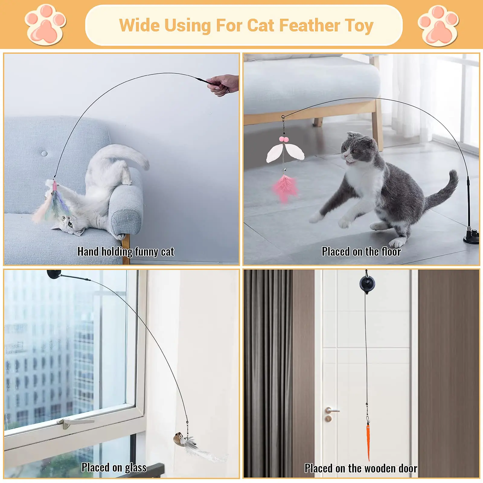 Juguete interactivo de simulación de pájaro para gato, rompecabezas con ventosa, divertido pájaro de plumas para gatito, ejercicio de persecución, suministros de juguetes para gatos - imagen 5