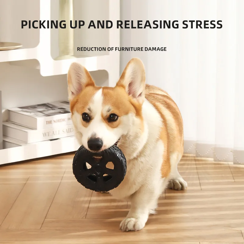 HOOPET-juguetes interactivos para perros, palo de dentición de goma Natural para cachorros, neumático de goma, ocultar comida, borde, Collie, Labrador, cachorro - imagen 3