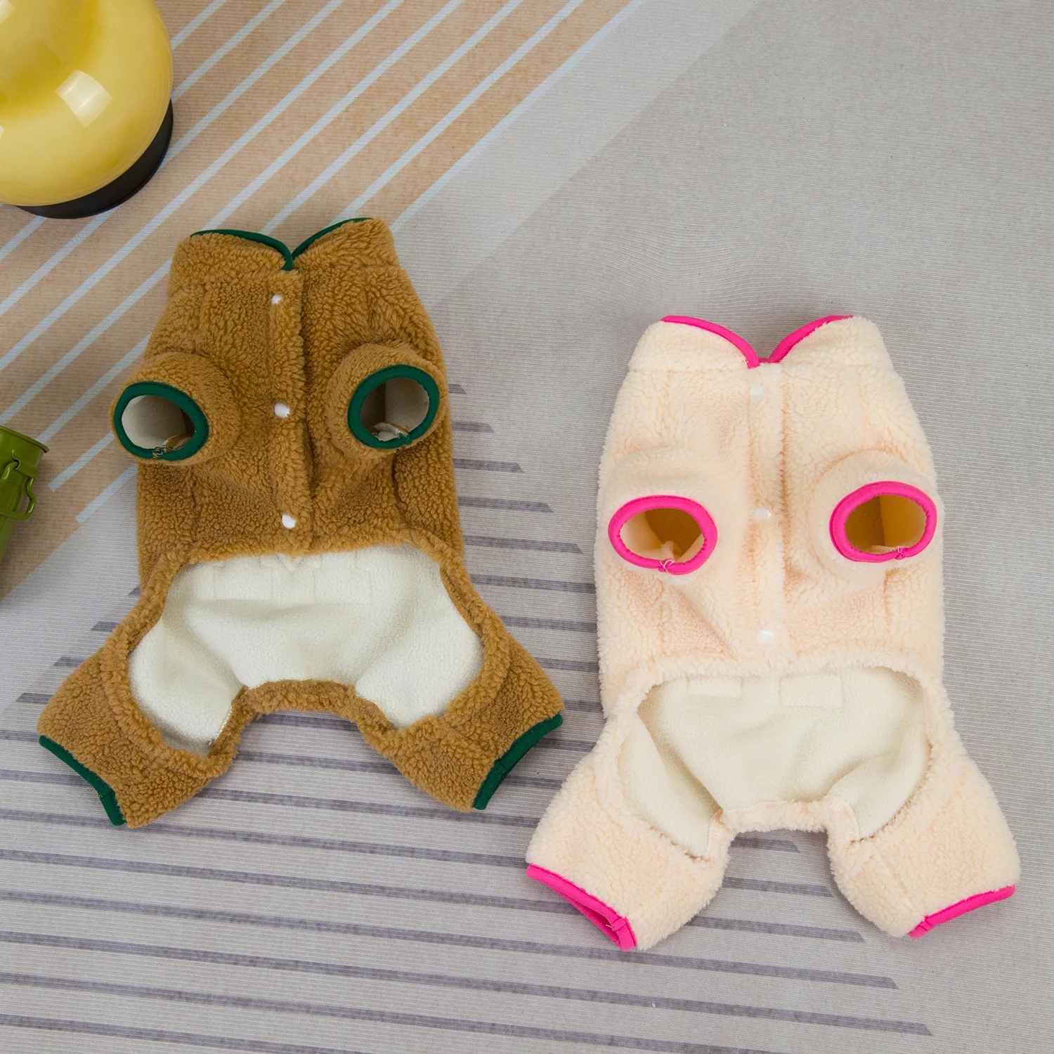 Mono de invierno para perros, pijamas cálidos y gruesos de franela peluda para perros, ropa para perros pequeños para Yorkies, Chihuahua, Onesies, suéter para cachorros - imagen 2