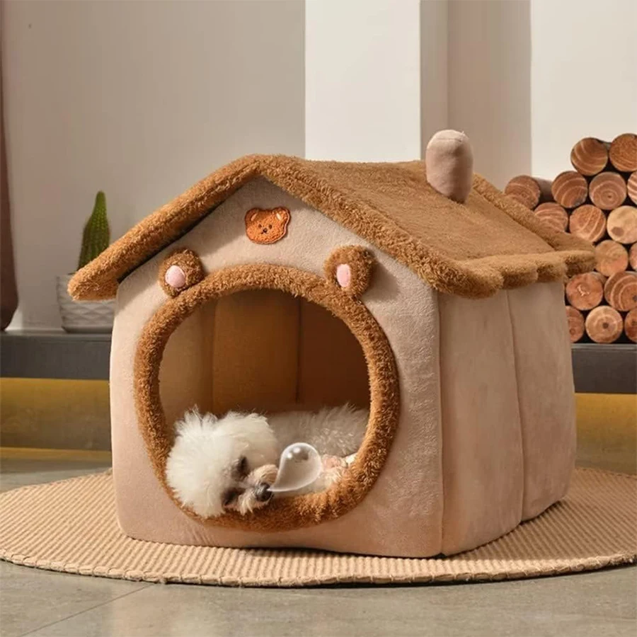 Casa para mascotas para dormir Fordable, cubo para gatos lavable y extraíble para invierno, sofá cueva para cachorros, cama para mascotas, casa para perros pequeños, gatos medianos - imagen 4