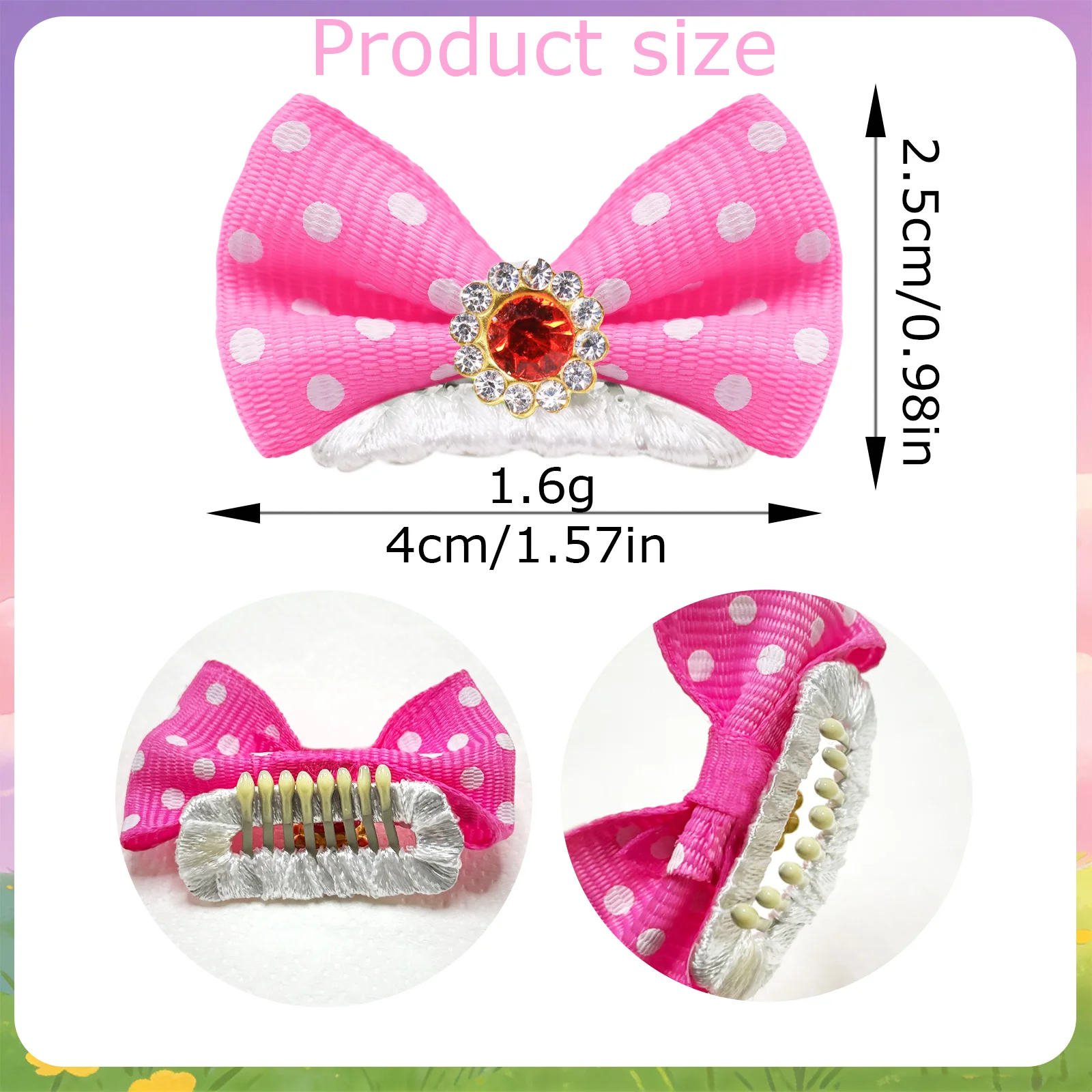 Lazos con pinza para perros - accesorios de moda hechos a mano - imagen 2