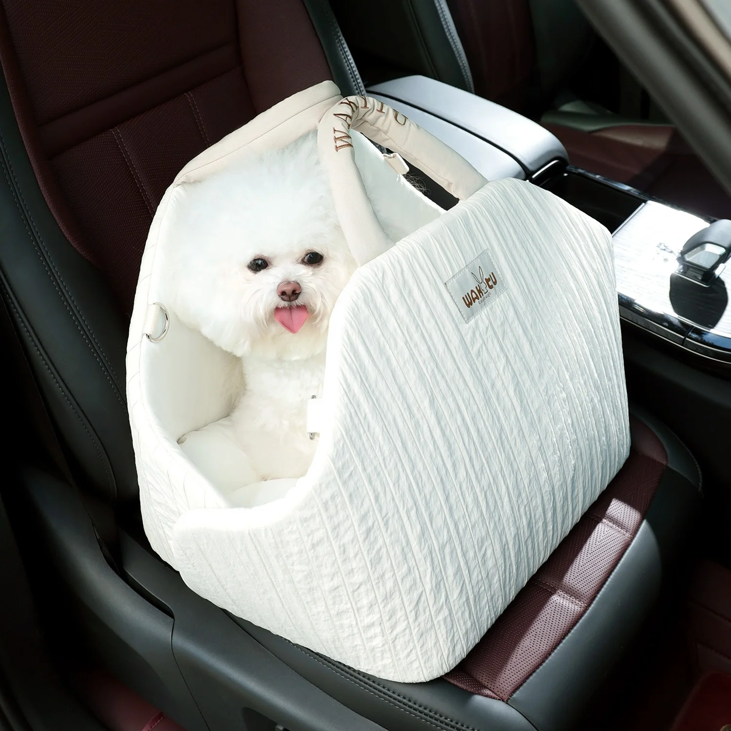 Bolsa de transporte de cara suave para mascotas, bolsa blanca extragrande y ancha para mascotas, bolsa de asiento de coche para mascotas, bolsa con eslinga para mascotas, transportador al aire libre para perros y gatos