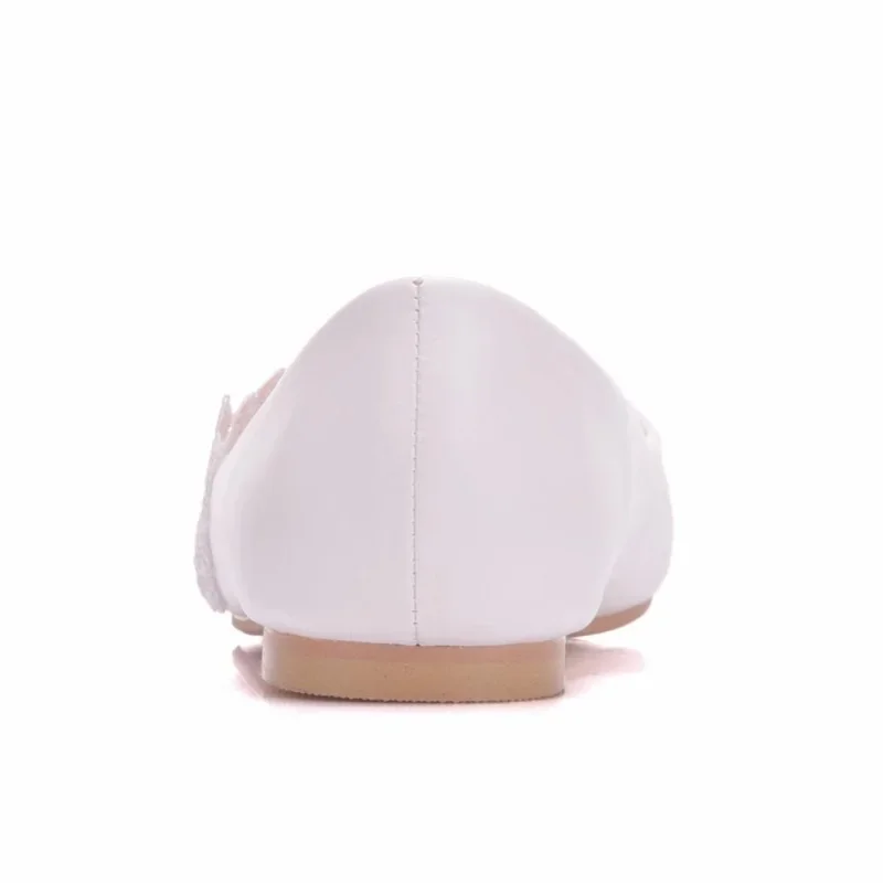 Zapatillas de Ballet de verano, zapatos de boda de novia de encaje blanco, tacón bajo plano, informales sin tacones, zapatos de vestir para mujer, zapatos dulces para mujer - imagen 3