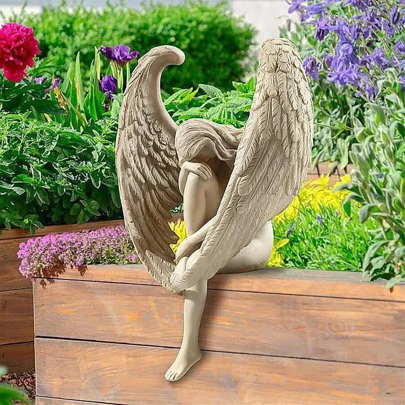 Pequeña escultura creativa, adornos, estatua de Ángel de redención, joyería, estatua de redención, decoración religiosa para el hogar y el jardín - imagen 2